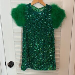 Lola + the Boys Green Party Dresss